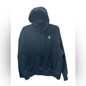 PLAYBOY BUNNY PACSUN BLACK HOODIE SWEATSHIRT SIZE MEDIUM
